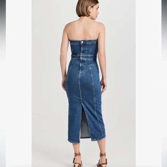 Good American Strapless Denim Midi Dress – Size L - Picture 7 of 15